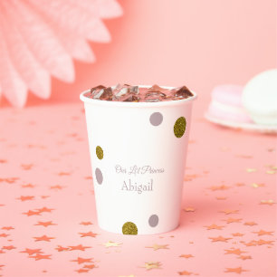 Gobelets En Papier Notre Li'l Princess Gold et Rose Gold