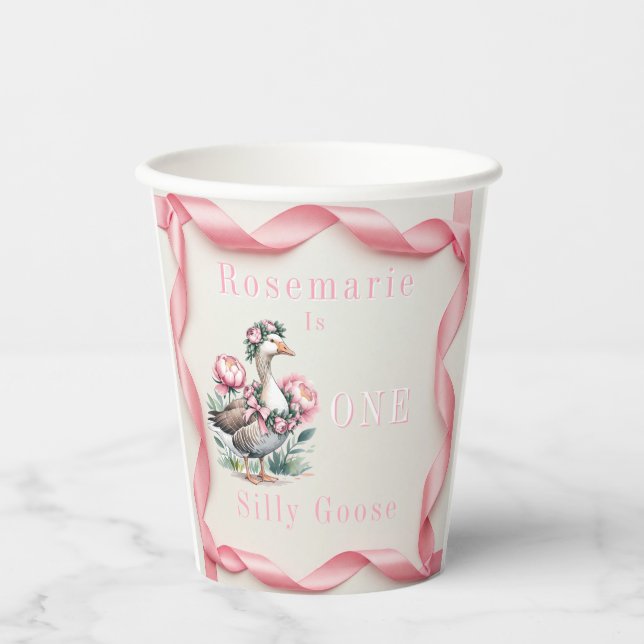 Gobelets En Papier Notre oie sotte est Tournée un Anniversaire (Recto)