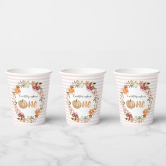 Gobelets En Papier Notre Petit Citrouille Coupes One Paper Premier An