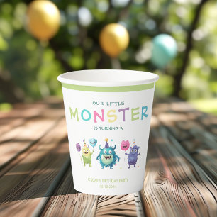 Gobelets En Papier Notre petit monstre Trois monstres colorés
