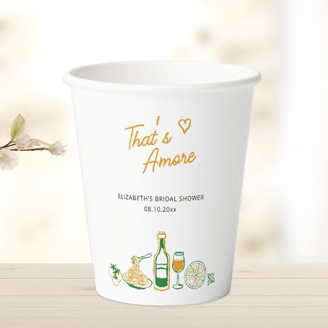 Gobelets En Papier Nourriture italienne rustique C'est de l'amour Ent (Créateur téléchargé)