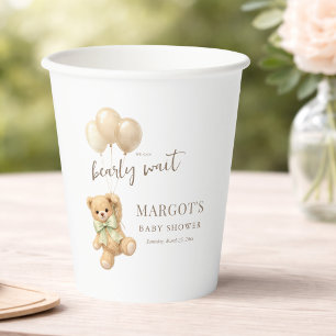 Gobelets En Papier Nous pouvons à peine attendre la fête de Baby Show