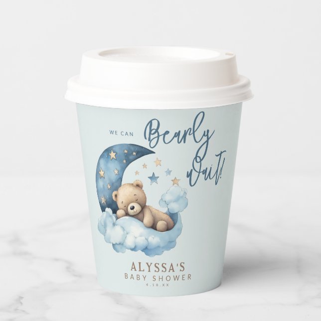 Gobelets En Papier Nous pouvons attendre le Baby shower (Recto)