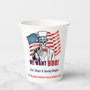 Gobelets En Papier Nous voulons Boo Patriotique Halloween Costume Par