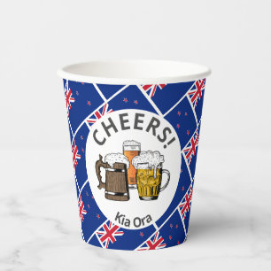 Gobelets En Papier NOUVELLE-ZÉLANDE Bravo à la bière Kia Ora