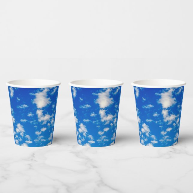 Gobelets En Papier Nuages blancs floffants (Multi)