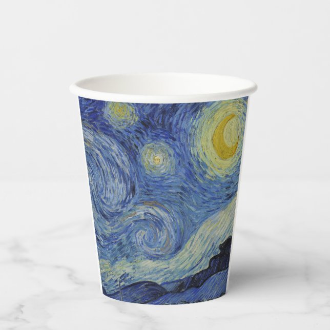 Gobelets En Papier "Nuit étoilée" par Van Gogh (Recto)