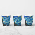 Gobelets En Papier Nuit étoilée par Vincent van Gogh<br><div class="desc">Starry Night,  célèbre peinture de Vincent van Gogh</div>