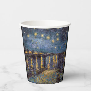 Gobelets En Papier Nuit étoilée sur le Rhône par Vincent Van Gogh