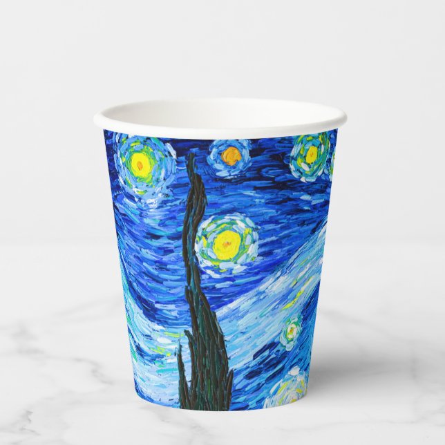 Gobelets En Papier Nuit Van Gogh Starry (Recto)