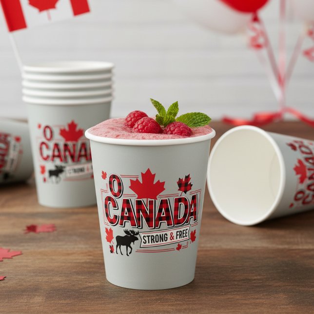 Gobelets En Papier Ô Canada Fort & Libre ID1314 (Créateur téléchargé)