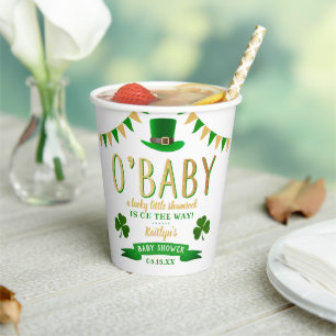 Gobelets En Papier O'Baby St. Patrick's Day Baby shower