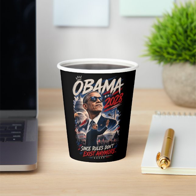 Gobelets En Papier Obama 2028 Puisque les règles n'existent plus (Insitu)