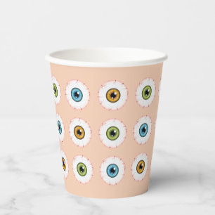 Gobelets En Papier Oeil d'Halloween yeux sanglants yeux colorés
