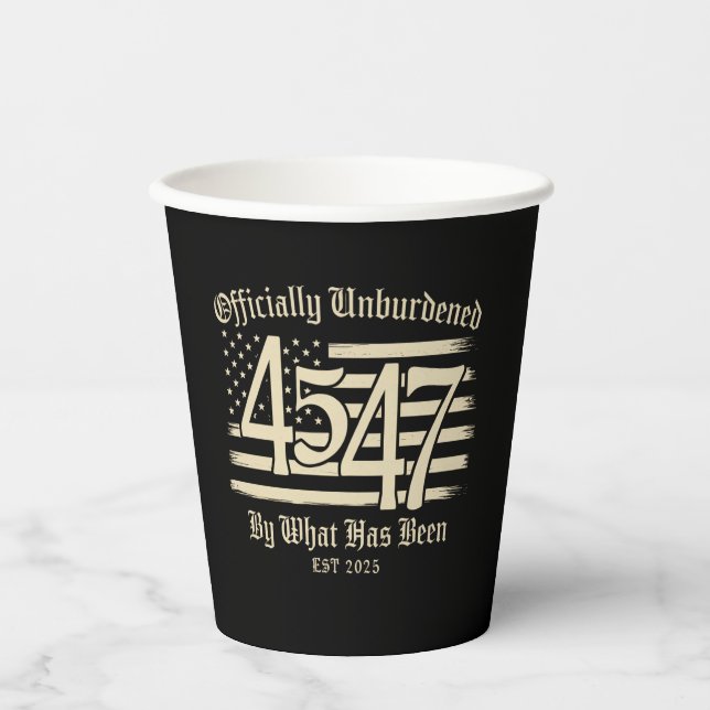 Gobelets En Papier Officiellement Déchargé Par Ce Qui A Été Trump 45  (Recto)