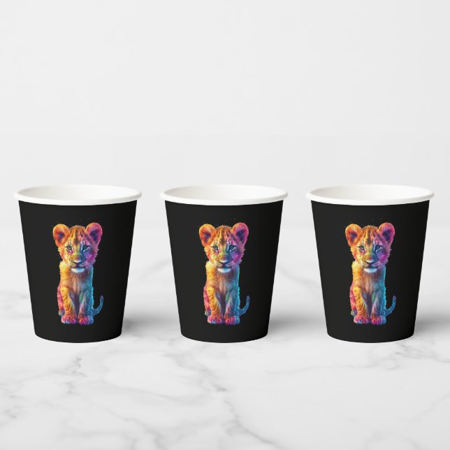 Gobelets En Papier Oh Bébé Gros Chat Petit (Multi)