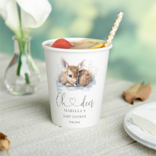 Gobelets En Papier Oh Deer Winter Woodland Baby shower