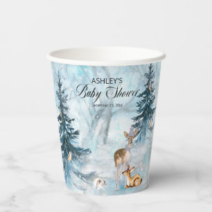 Gobelets En Papier Oh Deer Woodland Animaux Winter Boy Baby shower