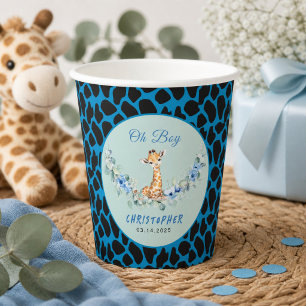 Gobelets En Papier Oh Garçon! Baby Shower Girafeau Bébé