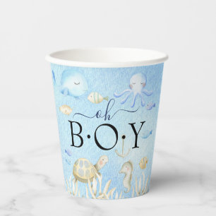 Gobelets En Papier Oh garçon sous la mer bébé