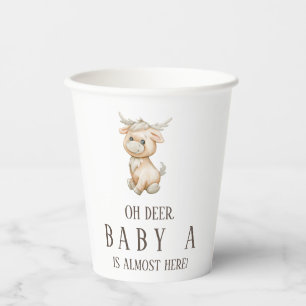 Gobelets En Papier Oh le bébé cerf est presque ici tasses