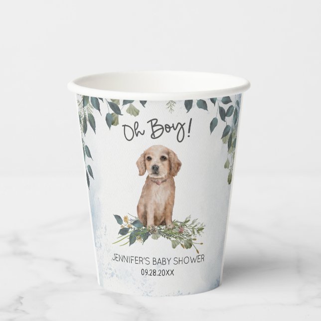Gobelets En Papier Oh mon Dieu ! Baby shower d'aquarelle Retriever Pu (Recto)