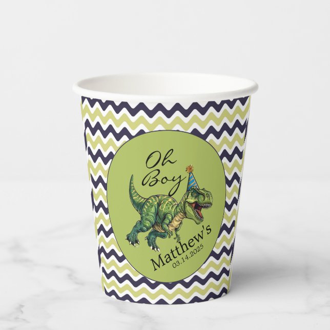 Gobelets En Papier Oh mon Dieu ! Baby shower Dinosaur (Verso)