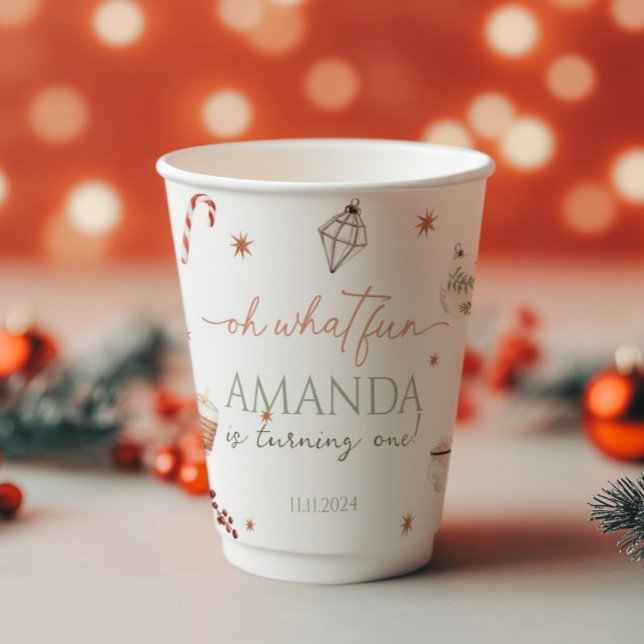 Gobelets En Papier Oh Quel Amusant Noël Anniversaire (Créateur téléchargé)