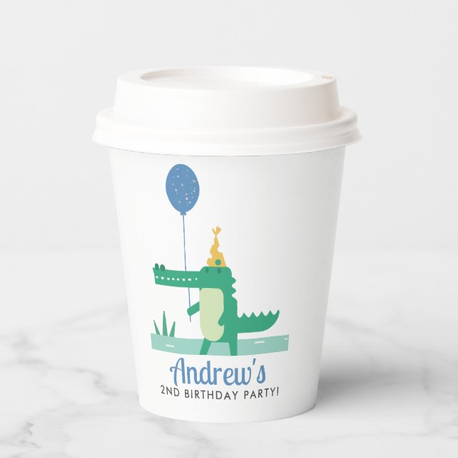 Gobelets En Papier Oh Snap mignon Alligator Anniversaire de enfant Pa (Recto)