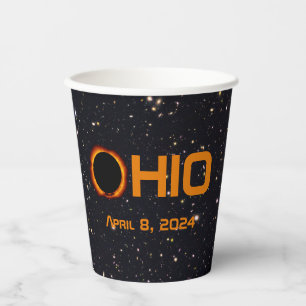Gobelets En Papier Ohio 2024 Total Éclipse Solaire