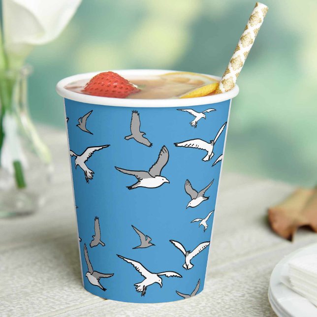 Gobelets En Papier Oiseaux - un vol de mouettes (Créateur téléchargé)