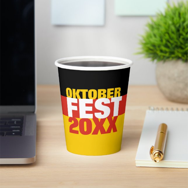 Gobelets En Papier Oktoberfest Octoberfest drapeau allemand (Insitu)