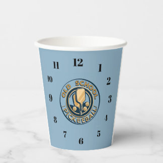 Gobelets En Papier Old School Pickleball  clock paper caps