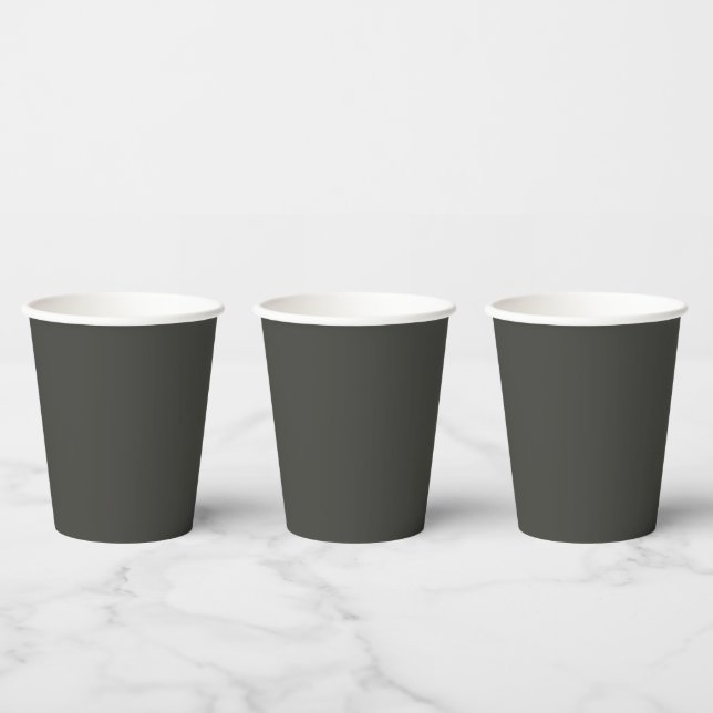 Gobelets En Papier olive noire (couleur unie)  (Multi)