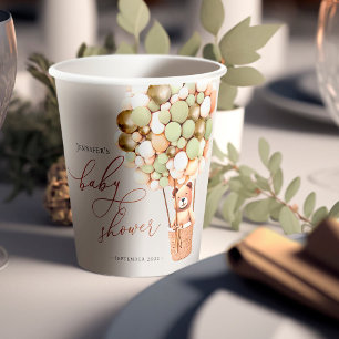 Gobelets En Papier On Peut Attendre ! Coupes en papier baby shower