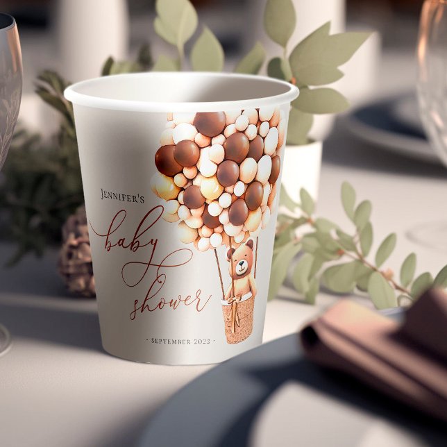 Gobelets En Papier On Peut Attendre ! Coupes en papier baby shower (Créateur téléchargé)