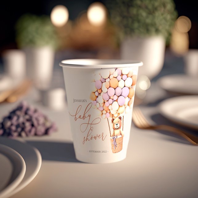 Gobelets En Papier On Peut Attendre ! Coupes en papier baby shower (Créateur téléchargé)