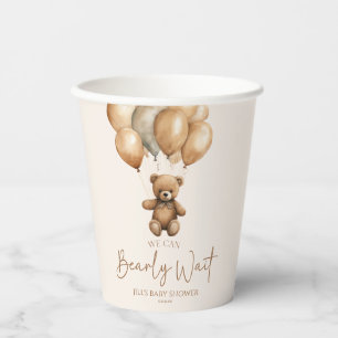 Gobelets En Papier On Peut Attendre Le Baby shower De L'Ours Teddy Bo