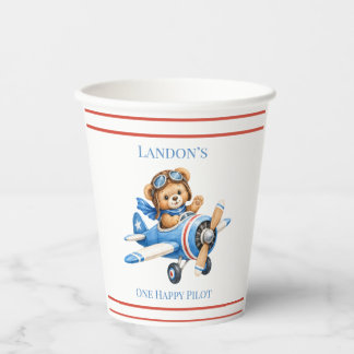 Gobelets En Papier One Happy Pilot 1st. Birthday Party