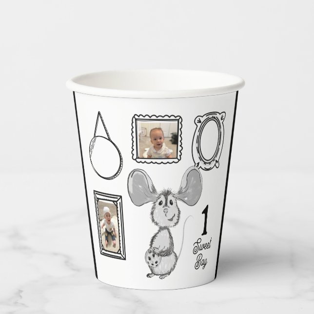 Gobelets En Papier One Sweet Boy Cookie Birthday Party (Recto)