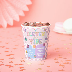 Gobelets En Papier Onze Est Un Vibe Preppy Patch 11ème Anniversaire