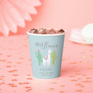 Gobelets En Papier Ooh la llama Baby shower mignon bébé garçon bleu b