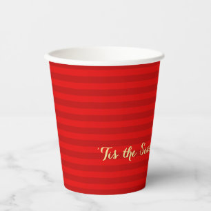 Gobelets En Papier Or cette saison être Jolly Noël Red Stripes