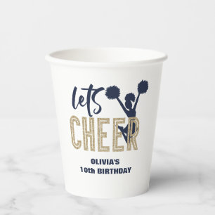 Gobelets En Papier Or et Nuit de pom-pom girls pour anniversaire de p