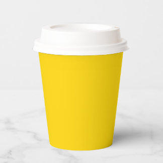 Gobelets En Papier Or Jaune Solide Chaud