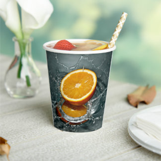 Gobelets En Papier orange juteuse positive pour l'humeur vitaminée