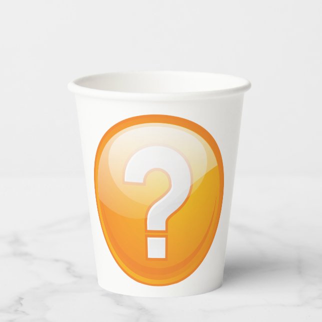 Gobelets En Papier Orange Question Mark Bold Modern Symbol (Recto)