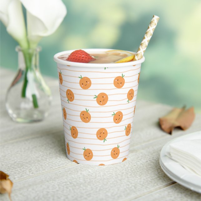 Gobelets En Papier Oranges mites Imprimer - Coupes en papier (Insitu)