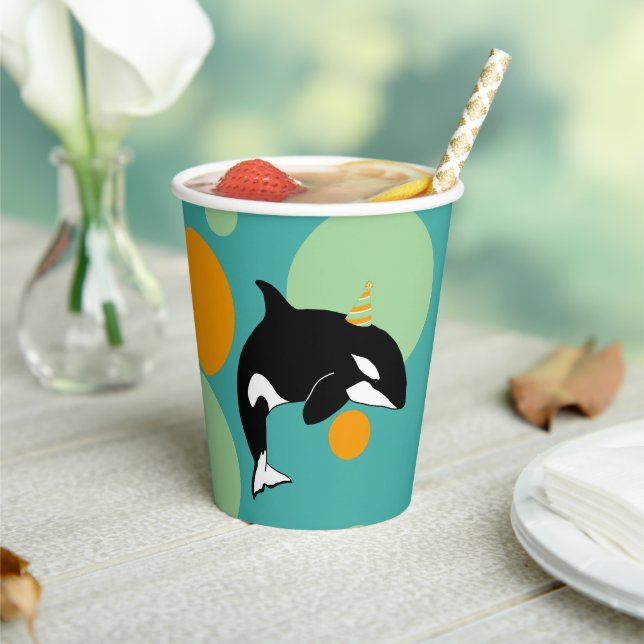 Gobelets En Papier Orca Killer Whale Anniversaire (Insitu)