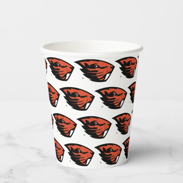 Gobelets En Papier Oregon State Beavers | Tête de castor (Verso)